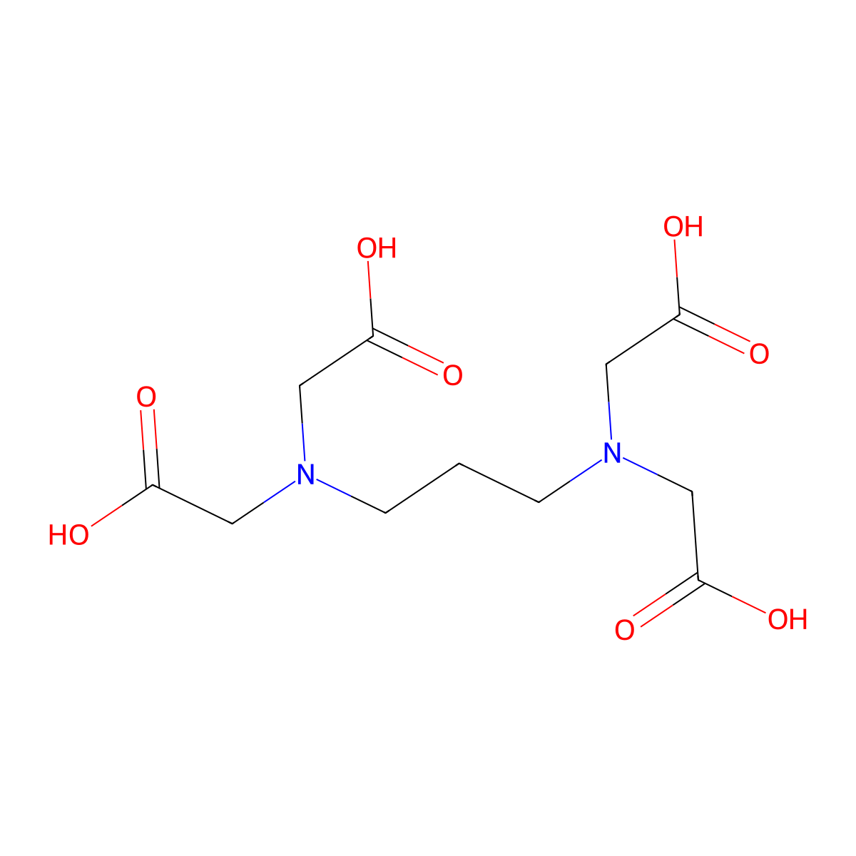 Propanediaminetetraacetic acid molecular structure, CAS 82190-89-4