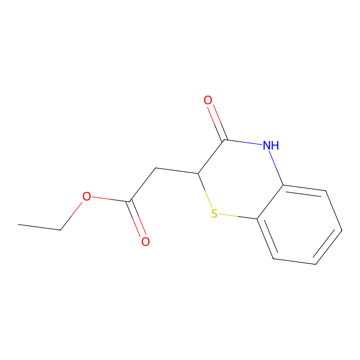 Ethyl 2-(3-oxo-3,4-dihydro-2h-1,4-benzothiazin-2-yl)acetate molecular structure, CAS 82191-17-1