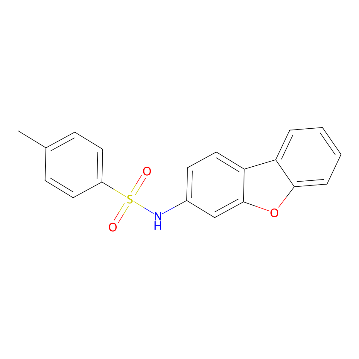 N-dibenzofuran-3-yl-4-methylbenzenesulfonamide molecular structure, CAS 82191-42-2