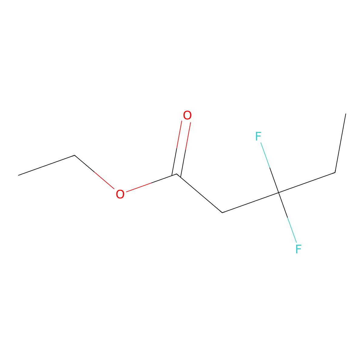 Ethyl 3,3-difluoropentanoate molecular structure, CAS 82191-83-1