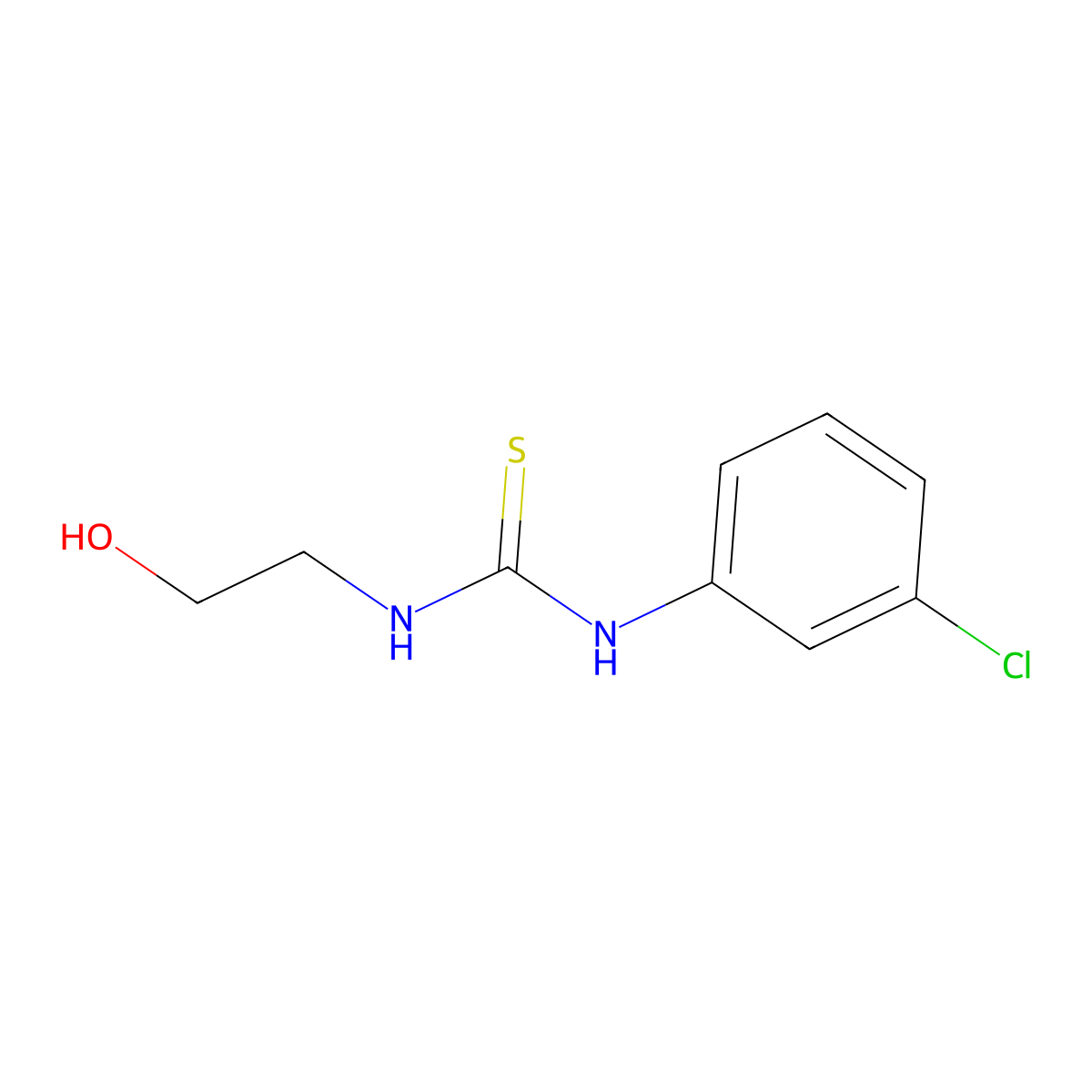 1-(3-Chlorophenyl)-3-(2-hydroxyethyl)thiourea molecular structure, CAS 82192-35-6