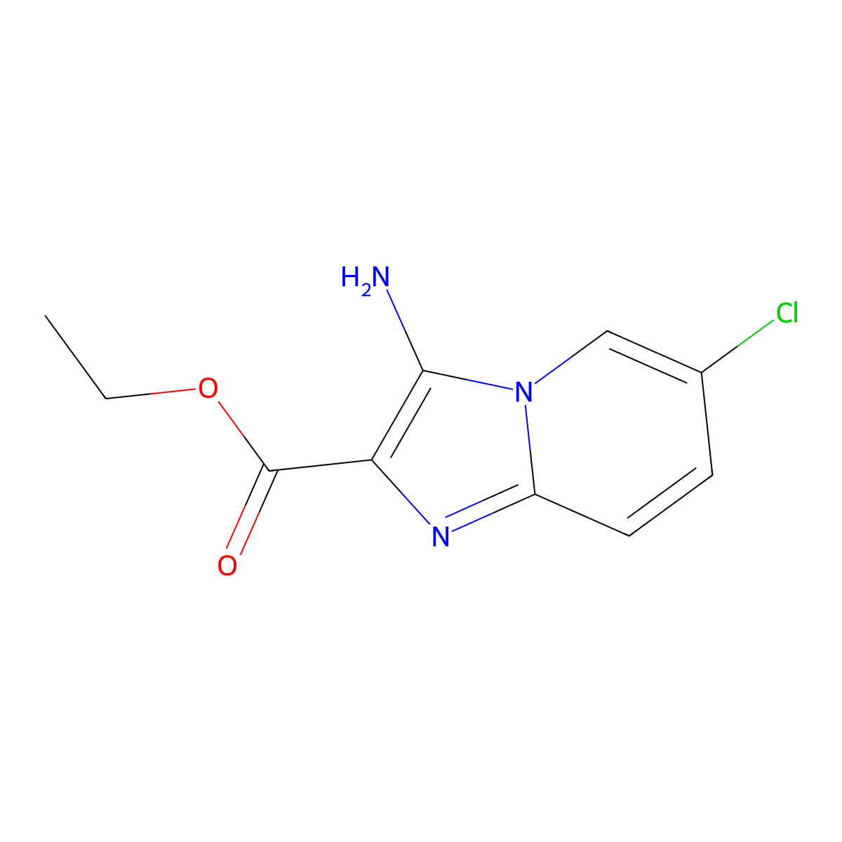 Ethyl 3-amino-6-chloroimidazo[1,2-a]pyridine-2-carboxylate molecular structure, CAS 82193-29-1