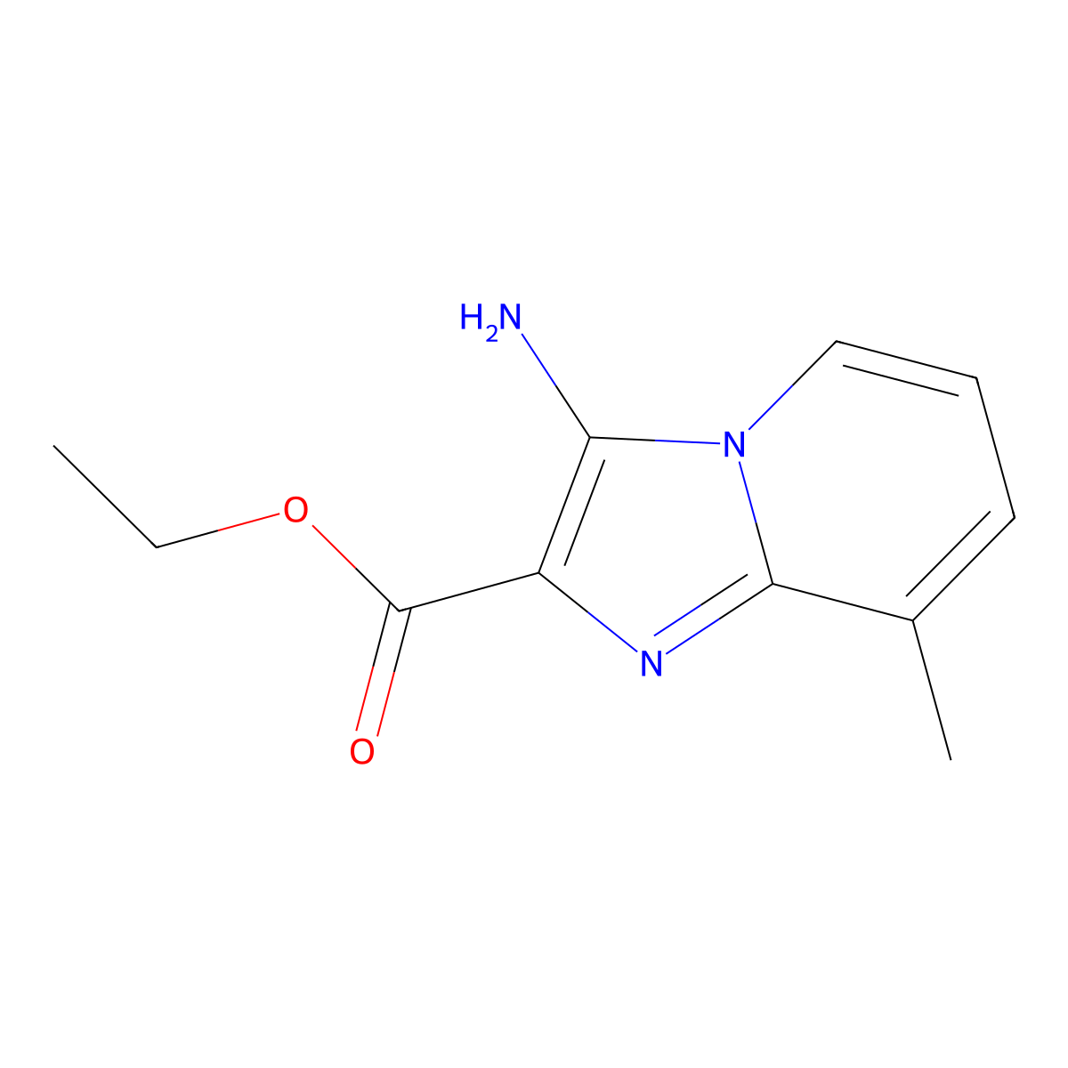 Ethyl 3-amino-8-methylimidazo[1,2-a]pyridine-2-carboxylate molecular structure, CAS 82193-30-4