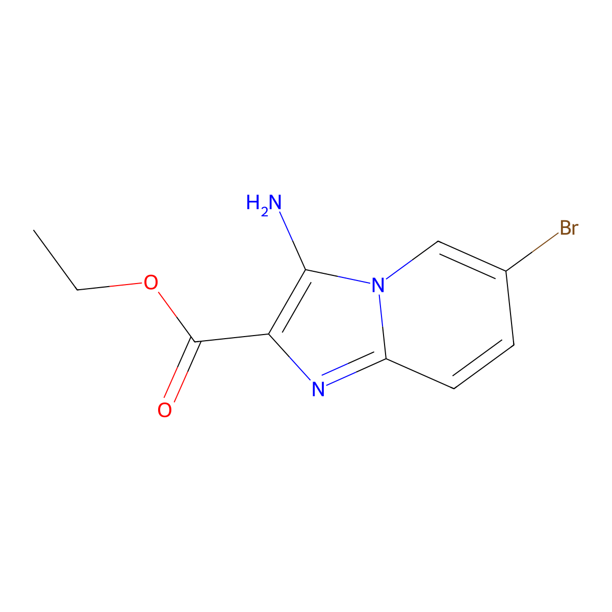 Ethyl 3-amino-6-bromoimidazo[1,2-A]pyridine-2-carboxylate molecular structure, CAS 82193-31-5