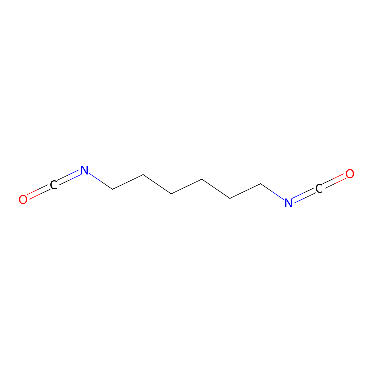 Hexamethylene diisocyanate molecular structure, CAS 822-06-0
