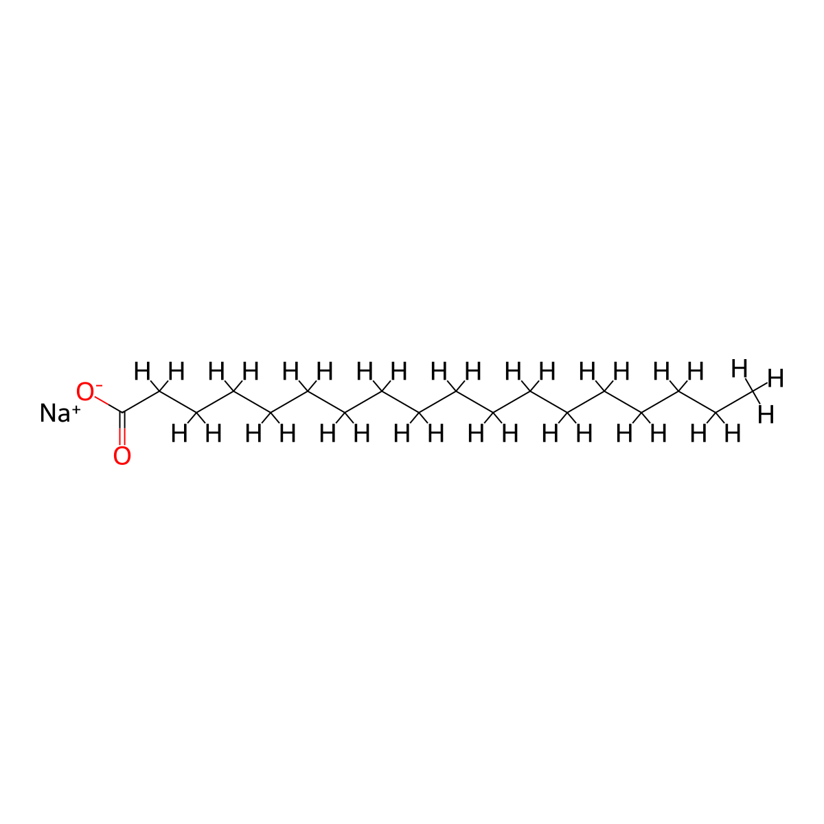 sodium octadecanoate molecular structure, CAS 822-16-2