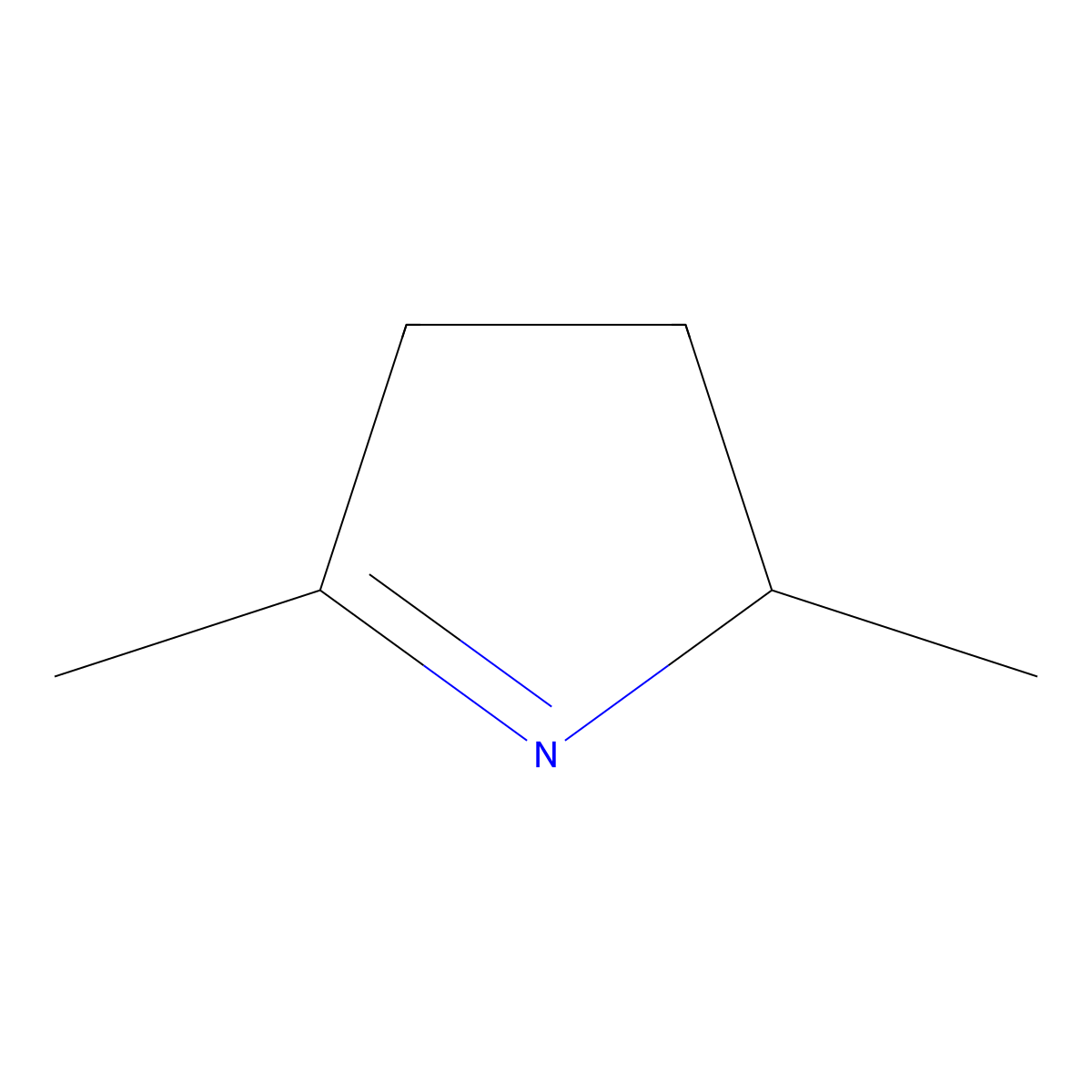 2,5-Dimethyl-3,4-dihydro-2H-pyrrole molecular structure, CAS 822-64-0
