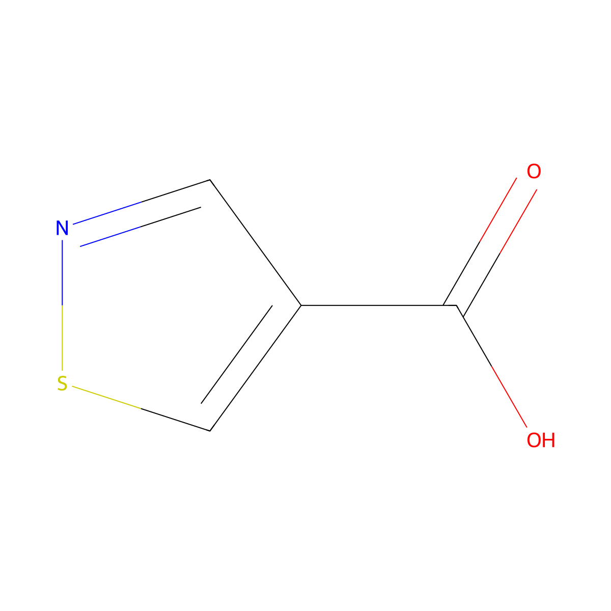 1,2-Thiazole-4-carboxylic acid molecular structure, CAS 822-82-2