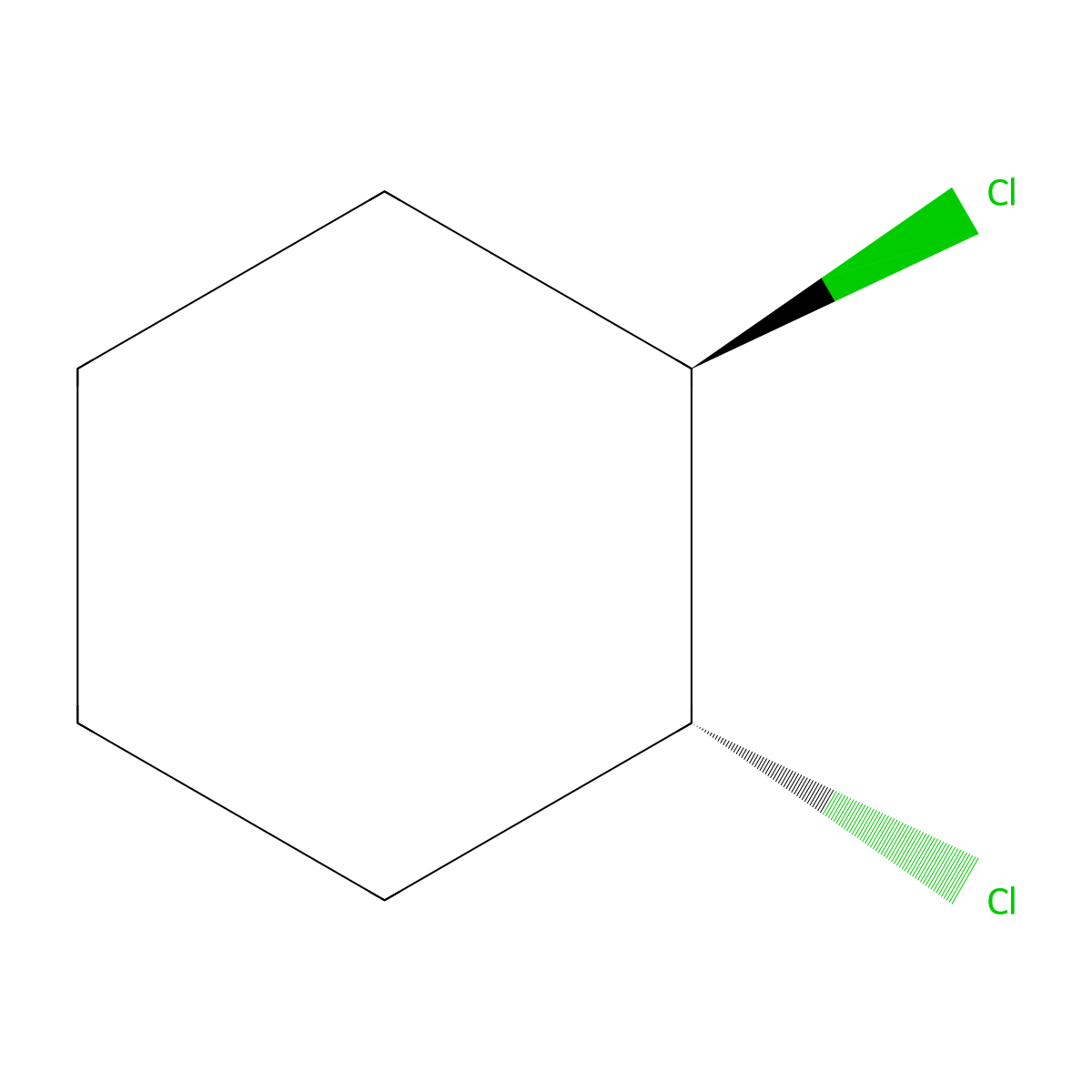 1,2-Dichlorocyclohexane, trans- molecular structure, CAS 822-86-6