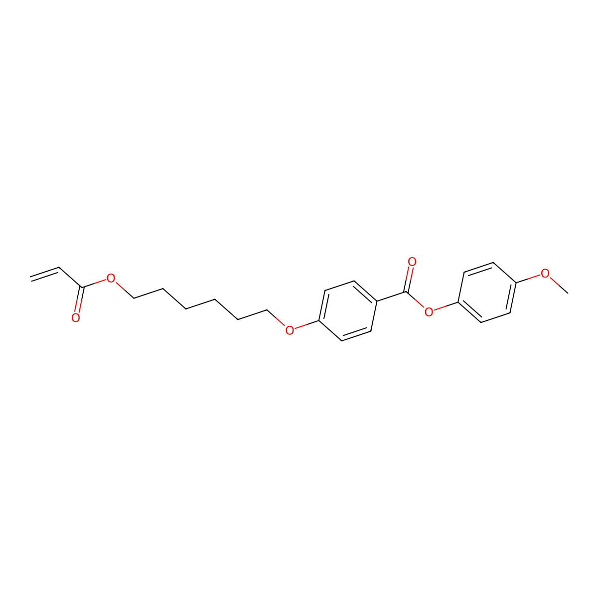 4-Methoxyphenyl 4-((6-((1-oxo-2-propen-1-yl)oxy)hexyl)oxy)benzoate molecular structure, CAS 82200-53-1