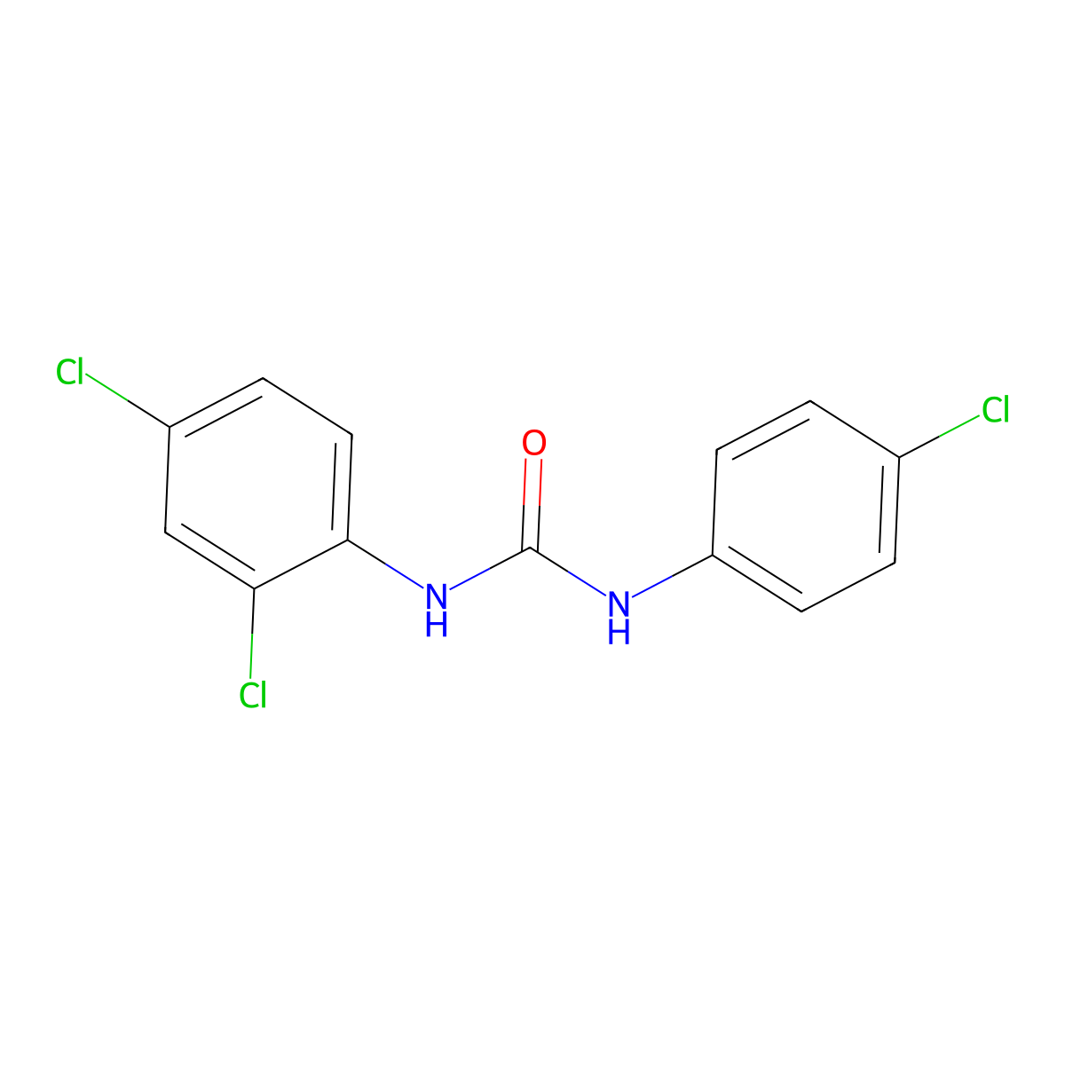 N-(4-Chlorophenyl)-N'-(2,4-dichlorophenyl)urea molecular structure, CAS 82200-77-9