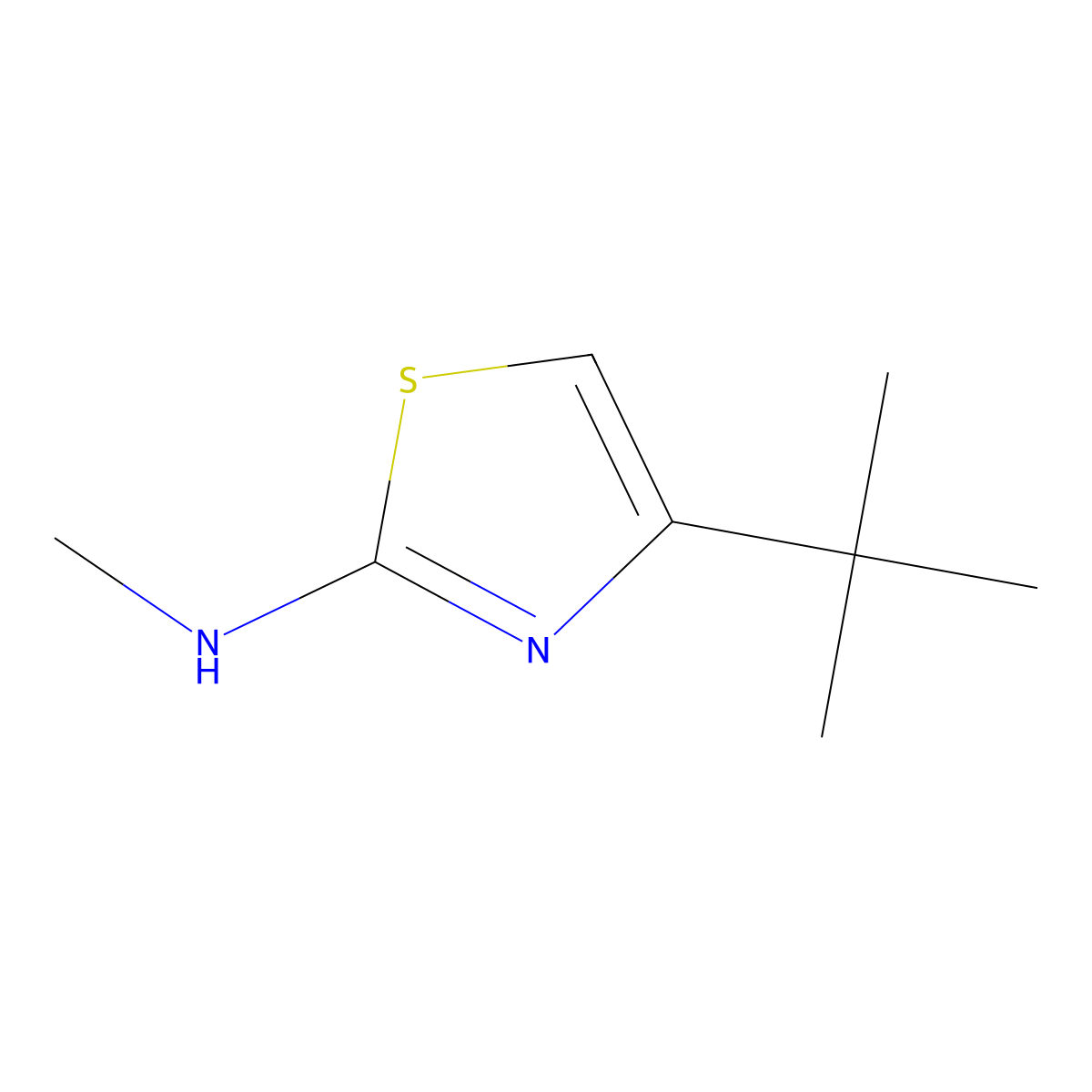 4-tert-butyl-N-methyl-1,3-thiazol-2-amine molecular structure, CAS 82202-31-1