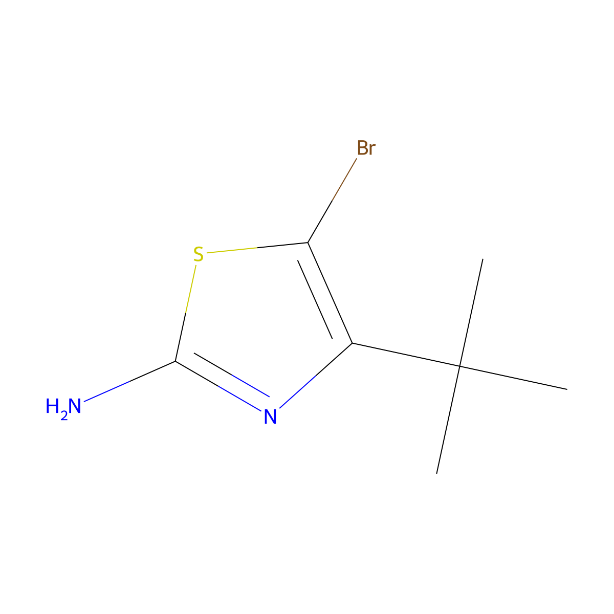 5-Bromo-4-tert-butyl-1,3-thiazol-2-amine molecular structure, CAS 82202-32-2