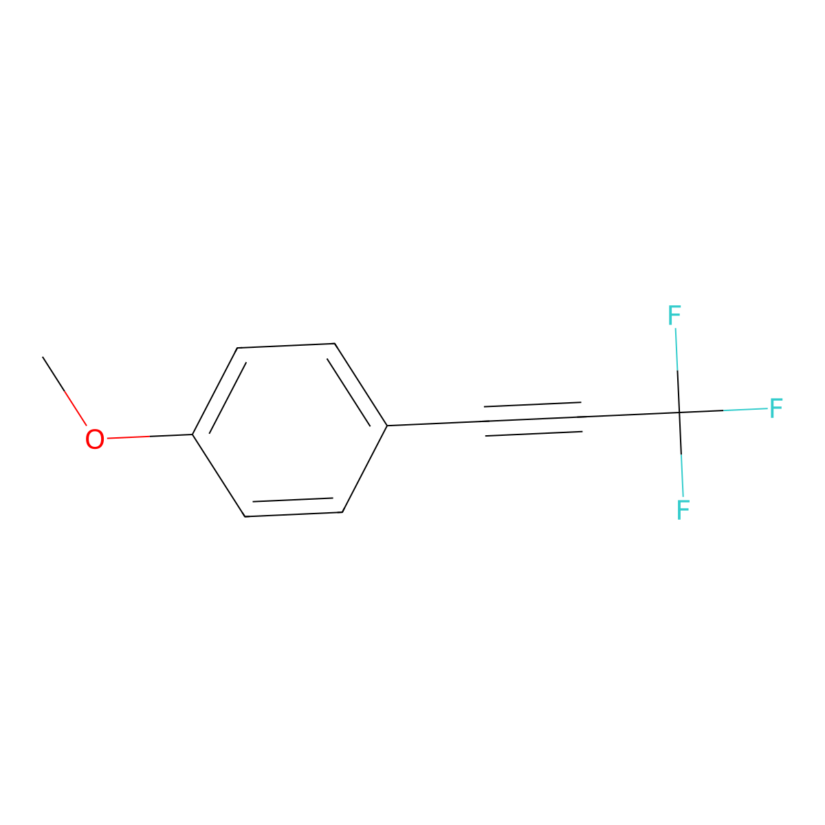 Benzene, 1-methoxy-4-(3,3,3-trifluoro-1-propynyl)- molecular structure, CAS 82203-83-6