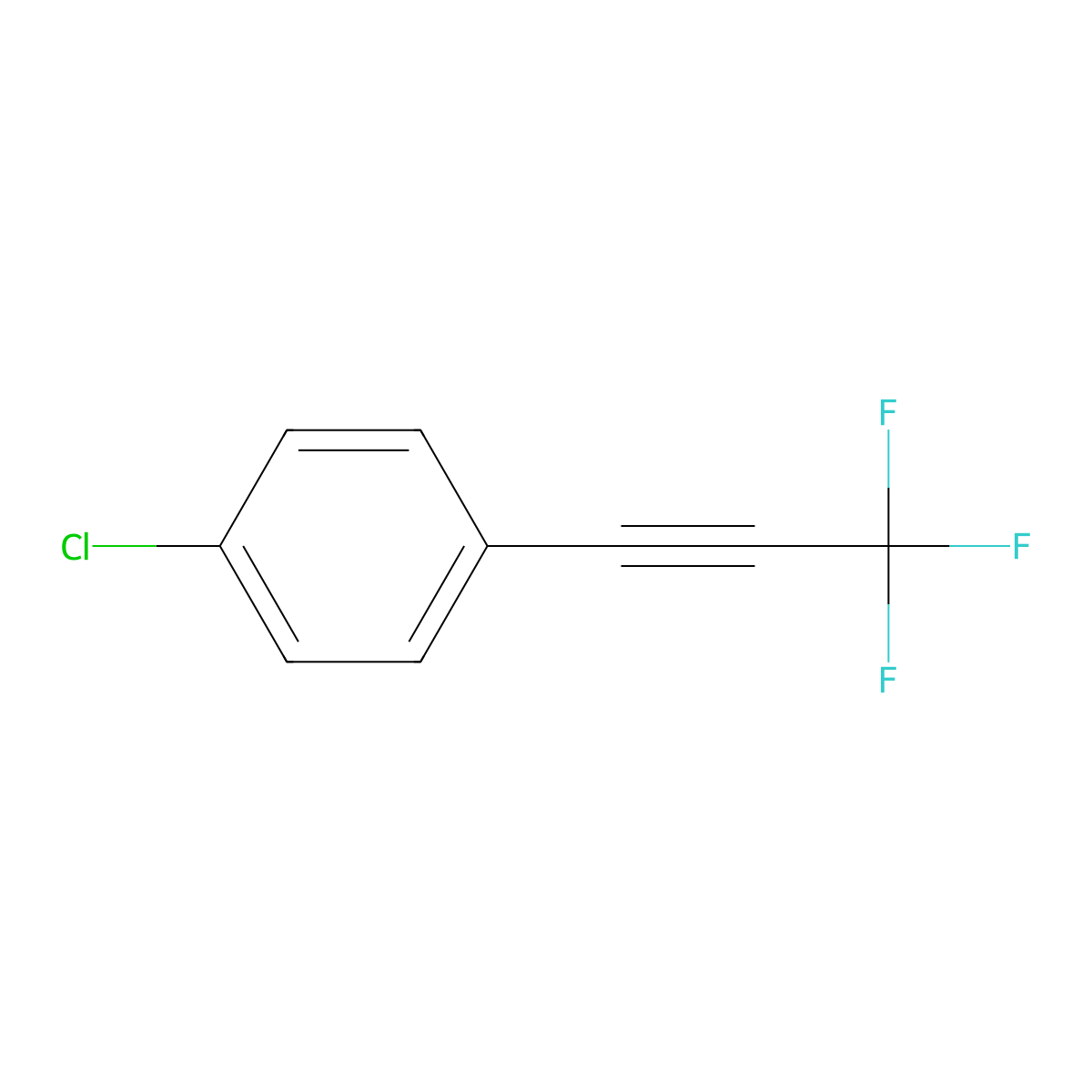 Benzene, 1-chloro-4-(3,3,3-trifluoro-1-propynyl)- molecular structure, CAS 82203-84-7