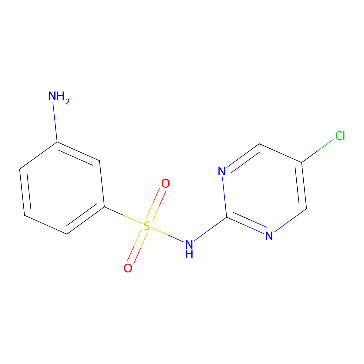 3-Amino-N-(5-chloro-2-pyrimidinyl)benzenesulfonamide molecular structure, CAS 82204-92-0