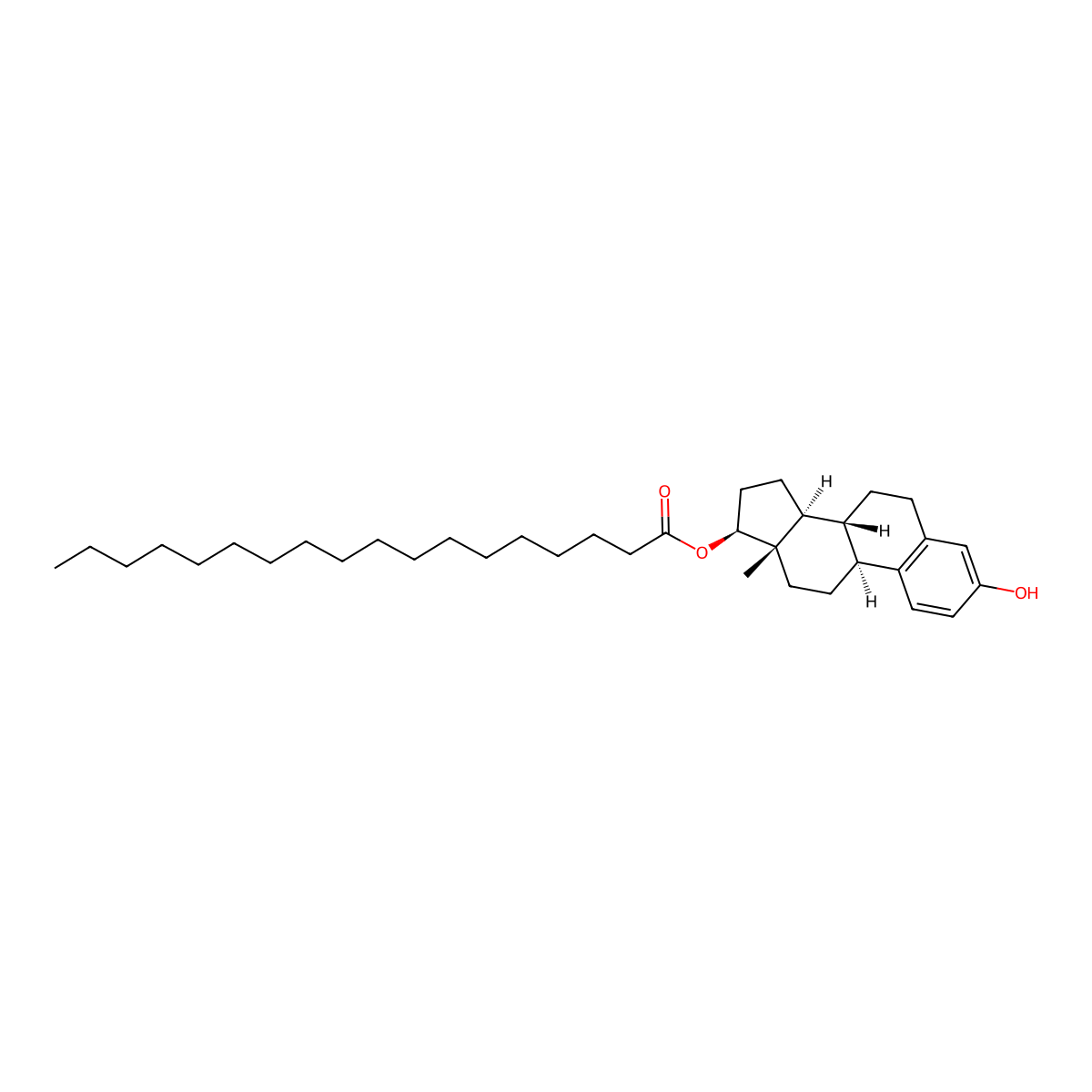 Estra-1,3,5(10)-triene-3,17-diol (17beta)-, 17-octadecanoate molecular structure, CAS 82205-00-3