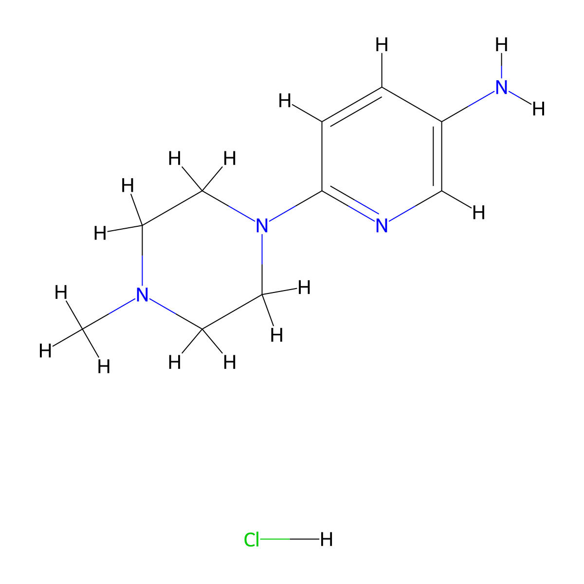 3-Amino-6-(4-methyl-1-piperazinyl)pyridine Hydrochloride molecular structure, CAS 82205-57-0