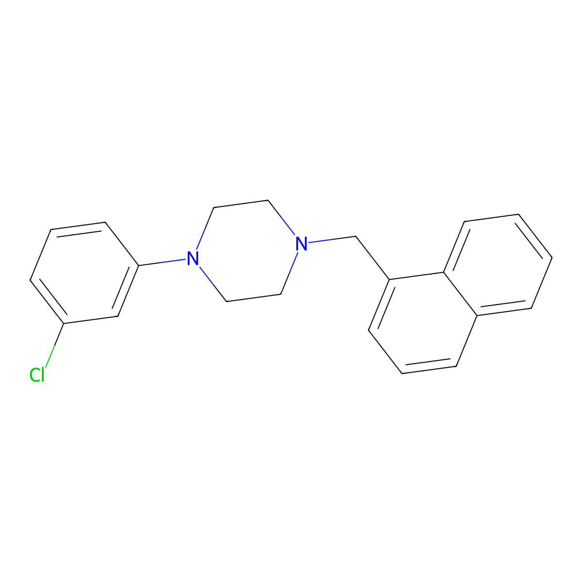 1-(3-Chlorophenyl)-4-(1-naphthalenylmethyl)piperazine molecular structure, CAS 82205-86-5