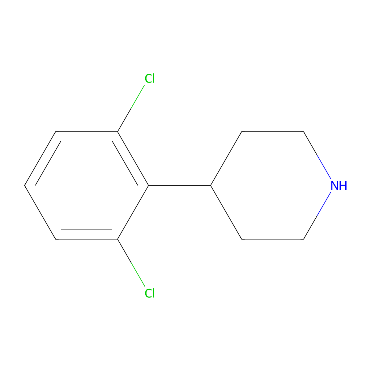 4-(2,6-Dichlorophenyl)piperidine molecular structure, CAS 82211-90-3