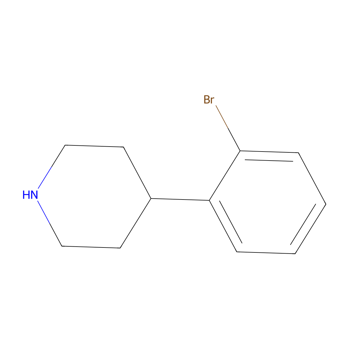 4-(2-Bromophenyl)piperidine molecular structure, CAS 82212-00-8