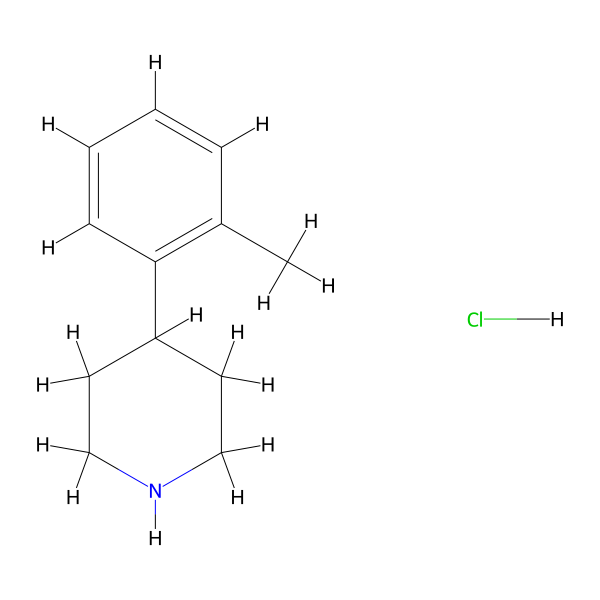4-(2-Methylphenyl)piperidine hydrochloride molecular structure, CAS 82212-02-0