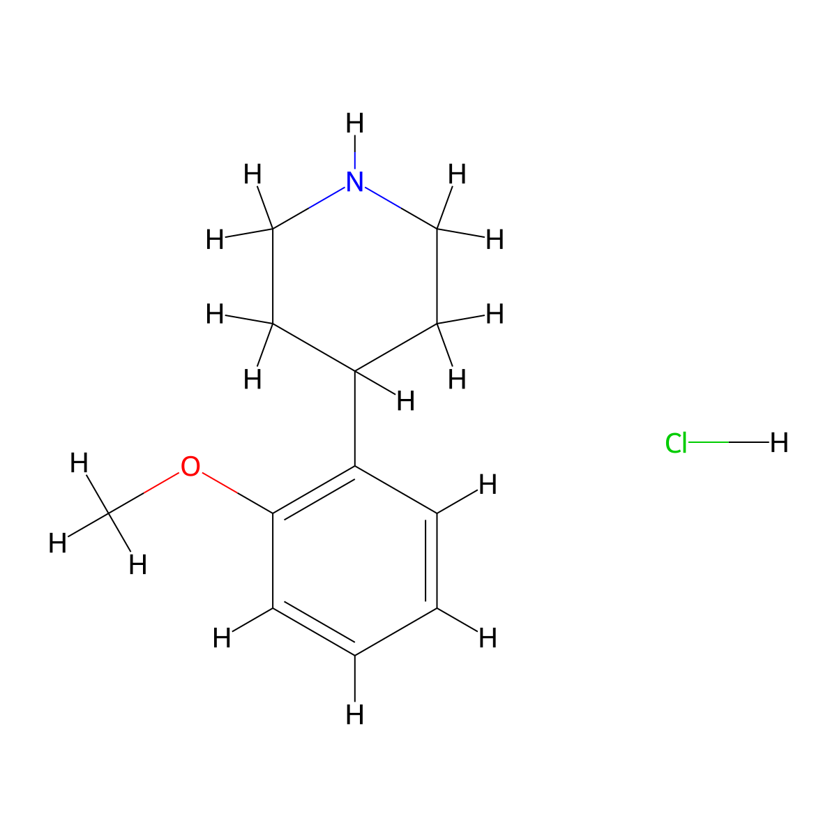 4-(2-Methoxyphenyl)piperidine hydrochloride molecular structure, CAS 82212-04-2