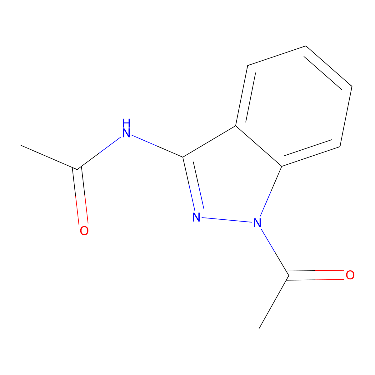N-(1-acetyl-1H-indazol-3-yl)acetamide molecular structure, CAS 82216-06-6