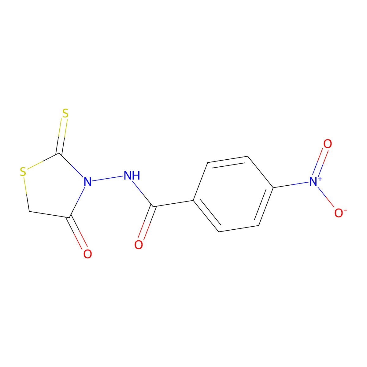 4-nitro-N-(4-oxo-2-sulfanylidene-thiazolidin-3-yl)benzamide molecular structure, CAS 82220-83-5