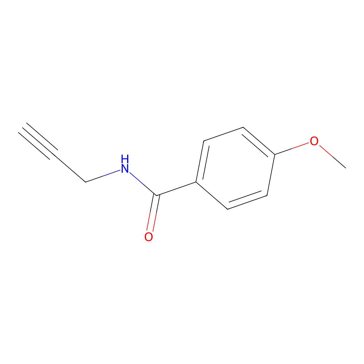 Benzamide, 4-methoxy-N-2-propyn-1-yl- molecular structure, CAS 82225-33-0