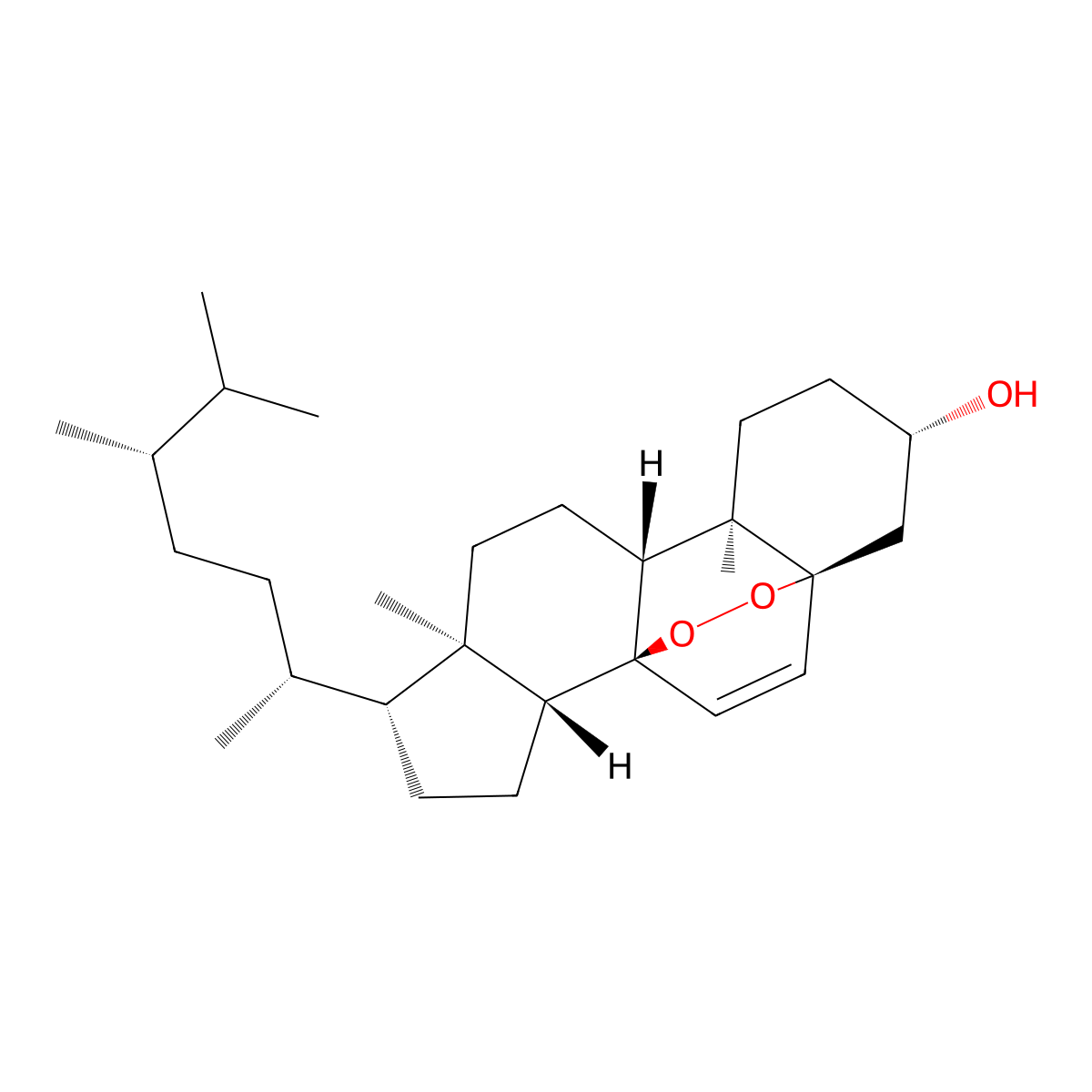 5alpha,8alpha-Epidioxyergost-6-en-3beta-ol molecular structure, CAS 82227-99-4