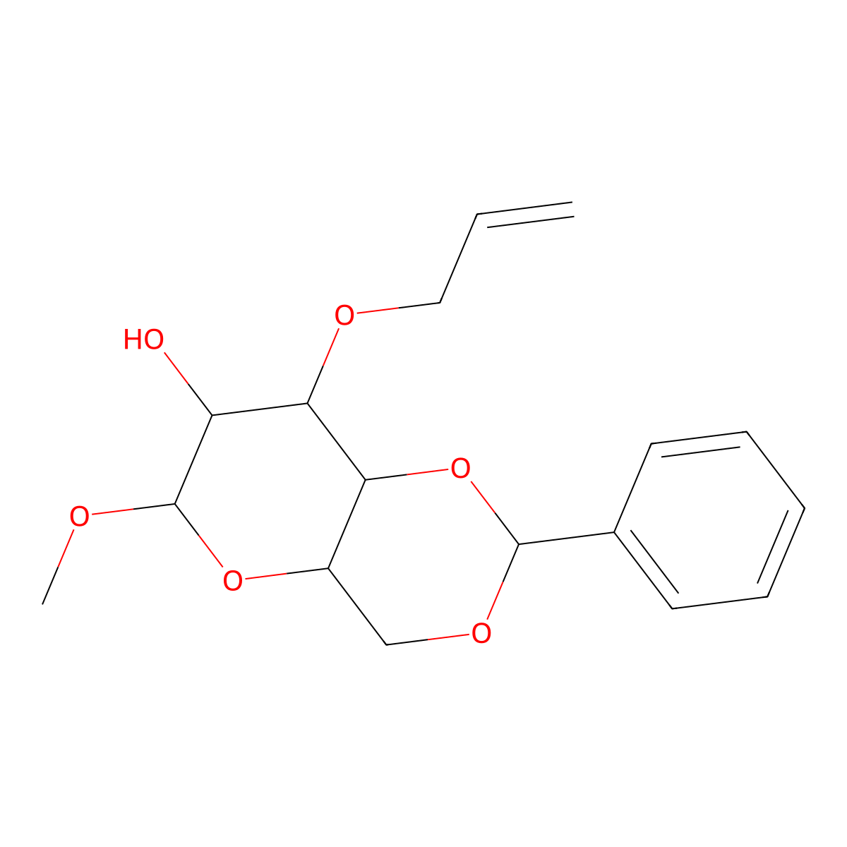 Methyl 3-O-Allyl-4,6-O-benzylidene-alpha-D-mannopyranoside molecular structure, CAS 82228-10-2