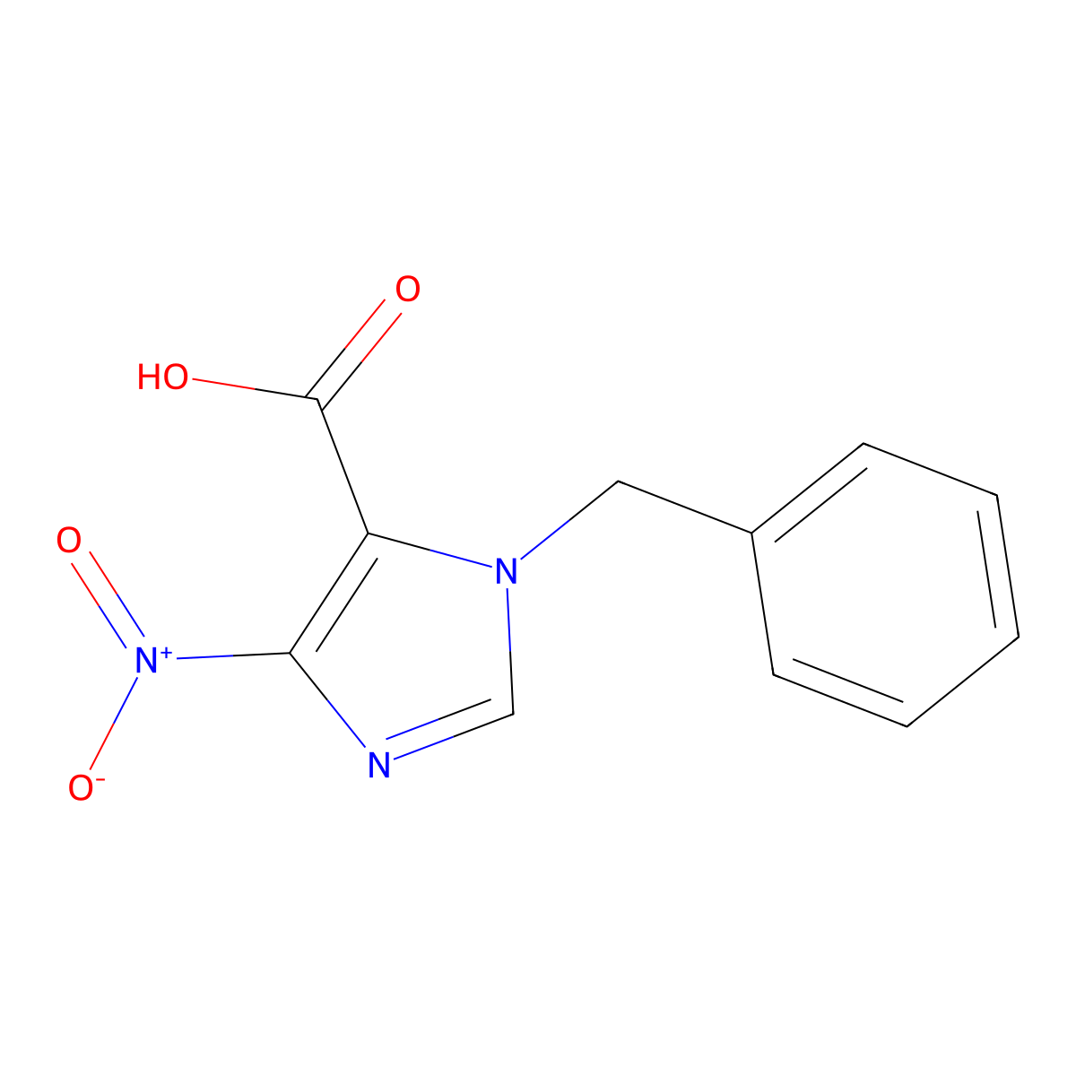 4-Nitro-1-(phenylmethyl)-1H-imidazole-5-carboxylic acid molecular structure, CAS 82228-58-8
