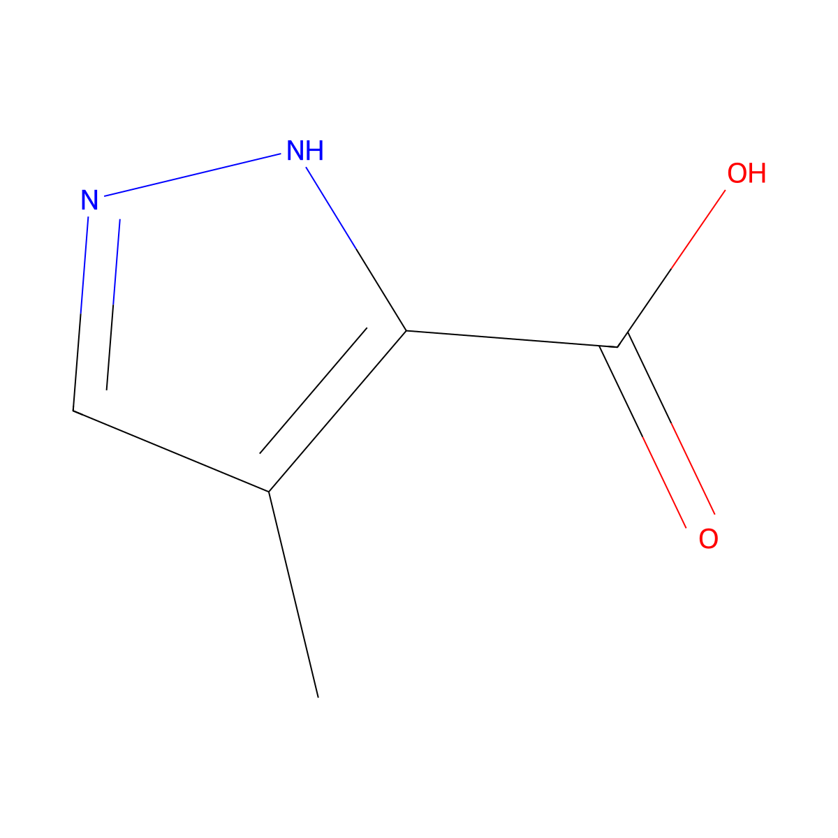 4-Methylpyrazole-3-carboxylic acid molecular structure, CAS 82231-51-4