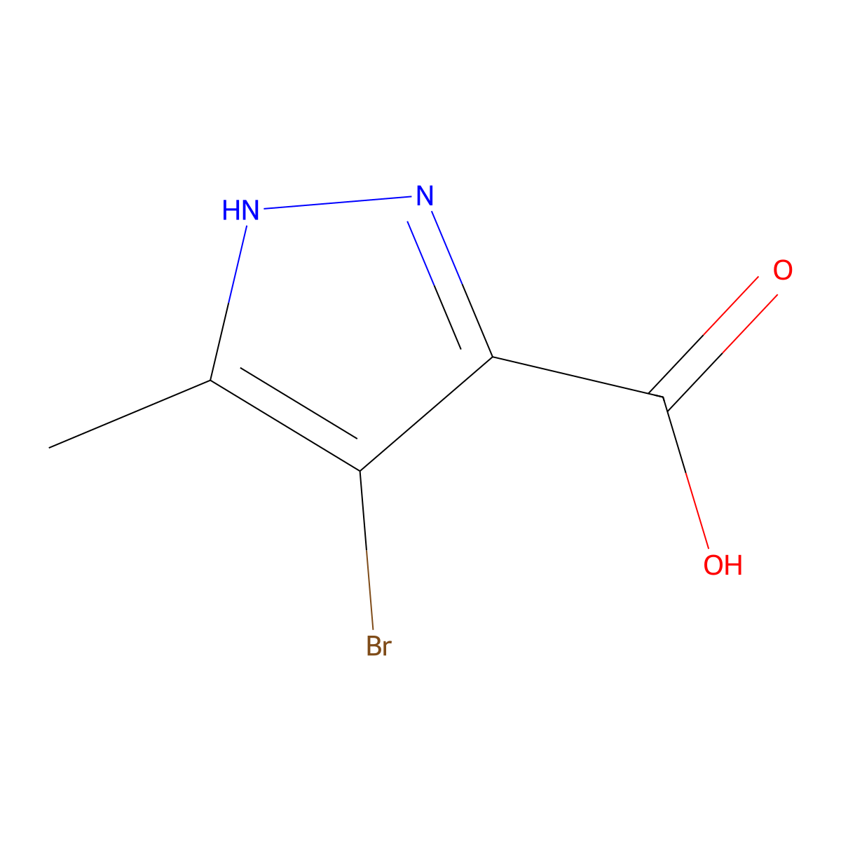 4-bromo-5-methyl-1H-pyrazole-3-carboxylic acid molecular structure, CAS 82231-52-5