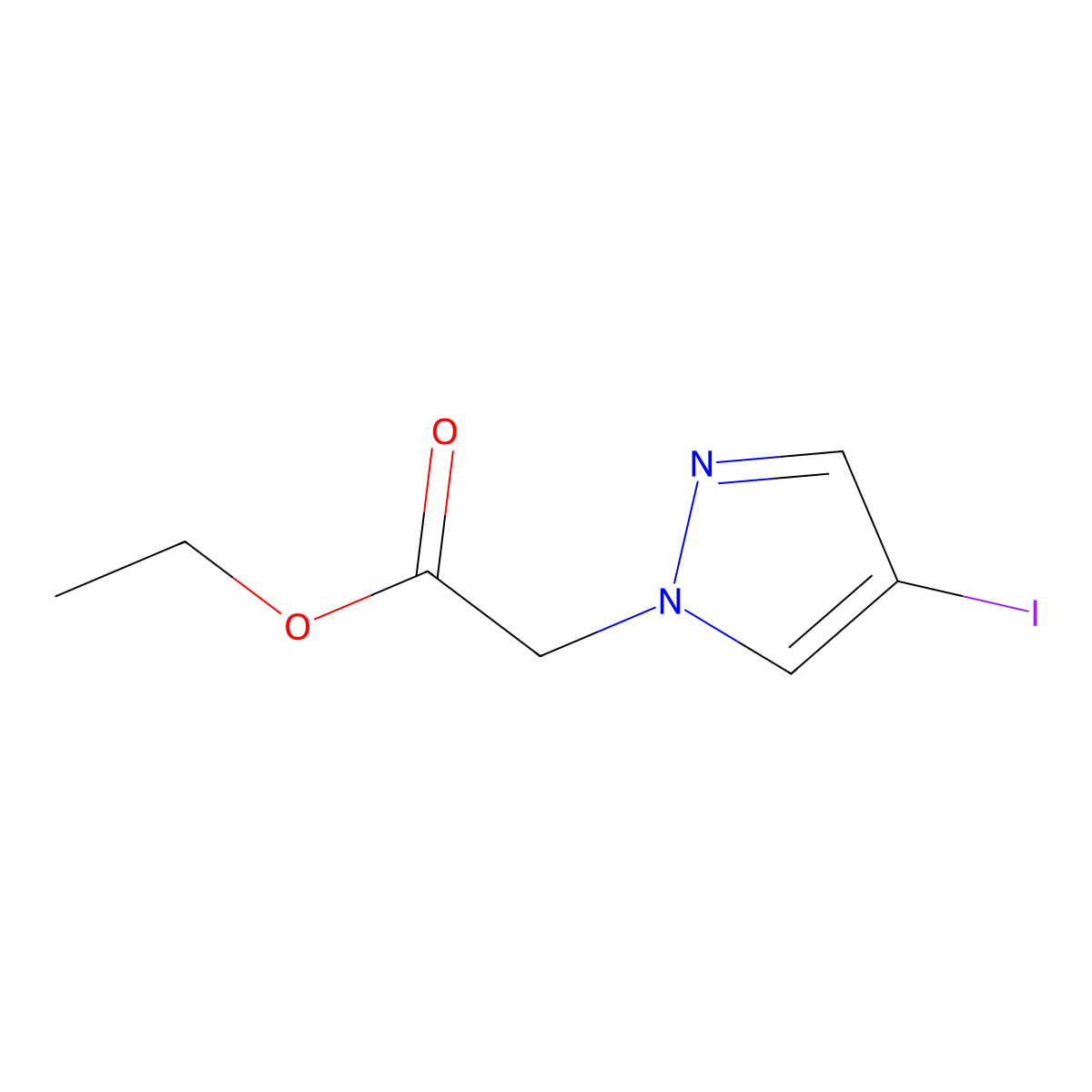 Ethyl 4-iodo-1H-pyrazole-1-acetate molecular structure, CAS 82231-59-2