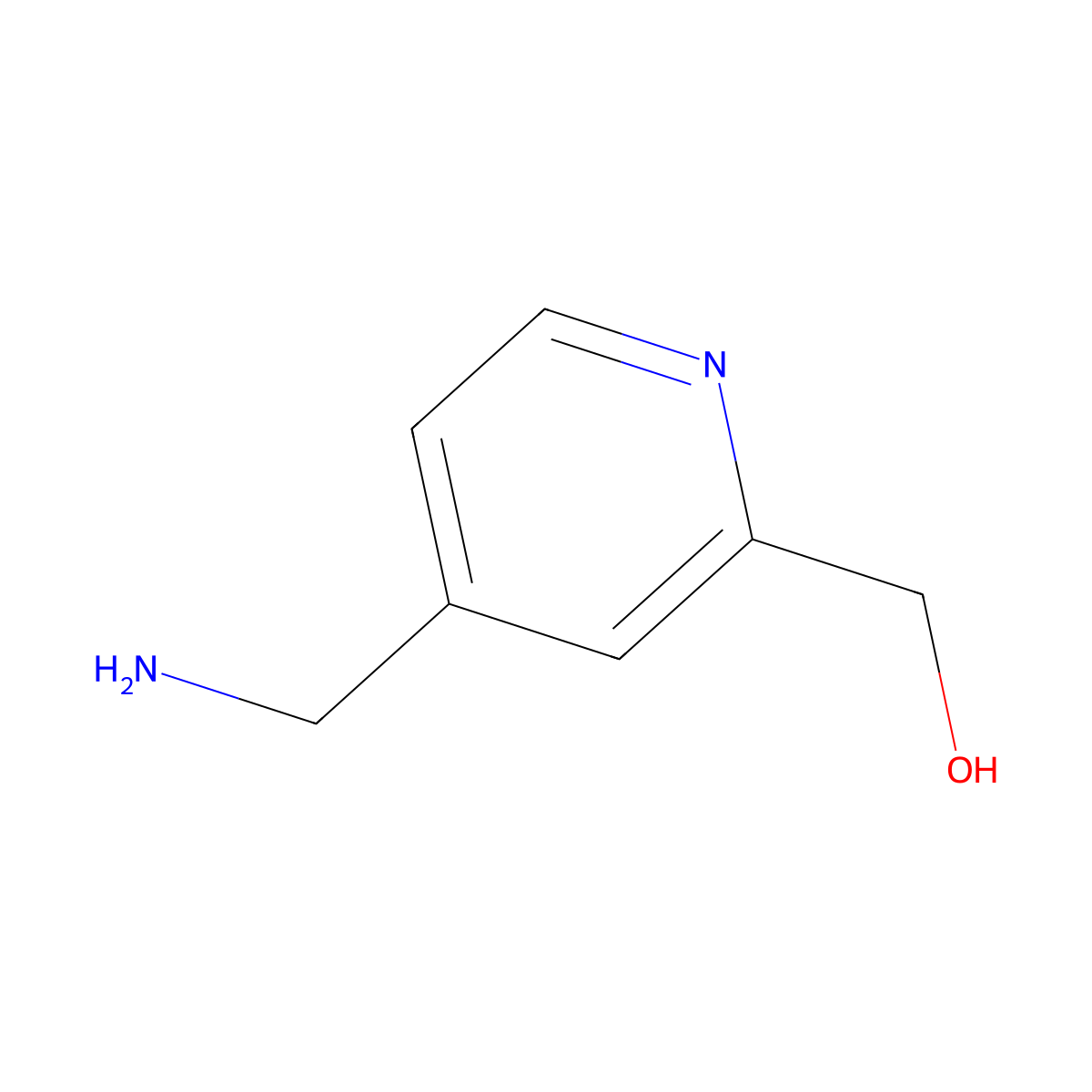 (4-(Aminomethyl)pyridin-2-yl)methanol molecular structure, CAS 82236-58-6