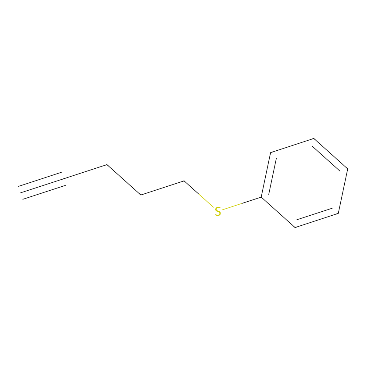 Benzene, (4-pentynylthio)- molecular structure, CAS 82239-64-3