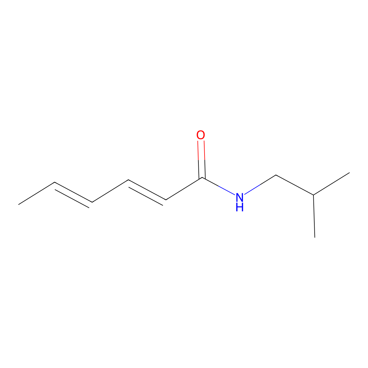 (2E,4E)-N-(2-methylpropyl)hexa-2,4-dienamide molecular structure, CAS 82240-09-3