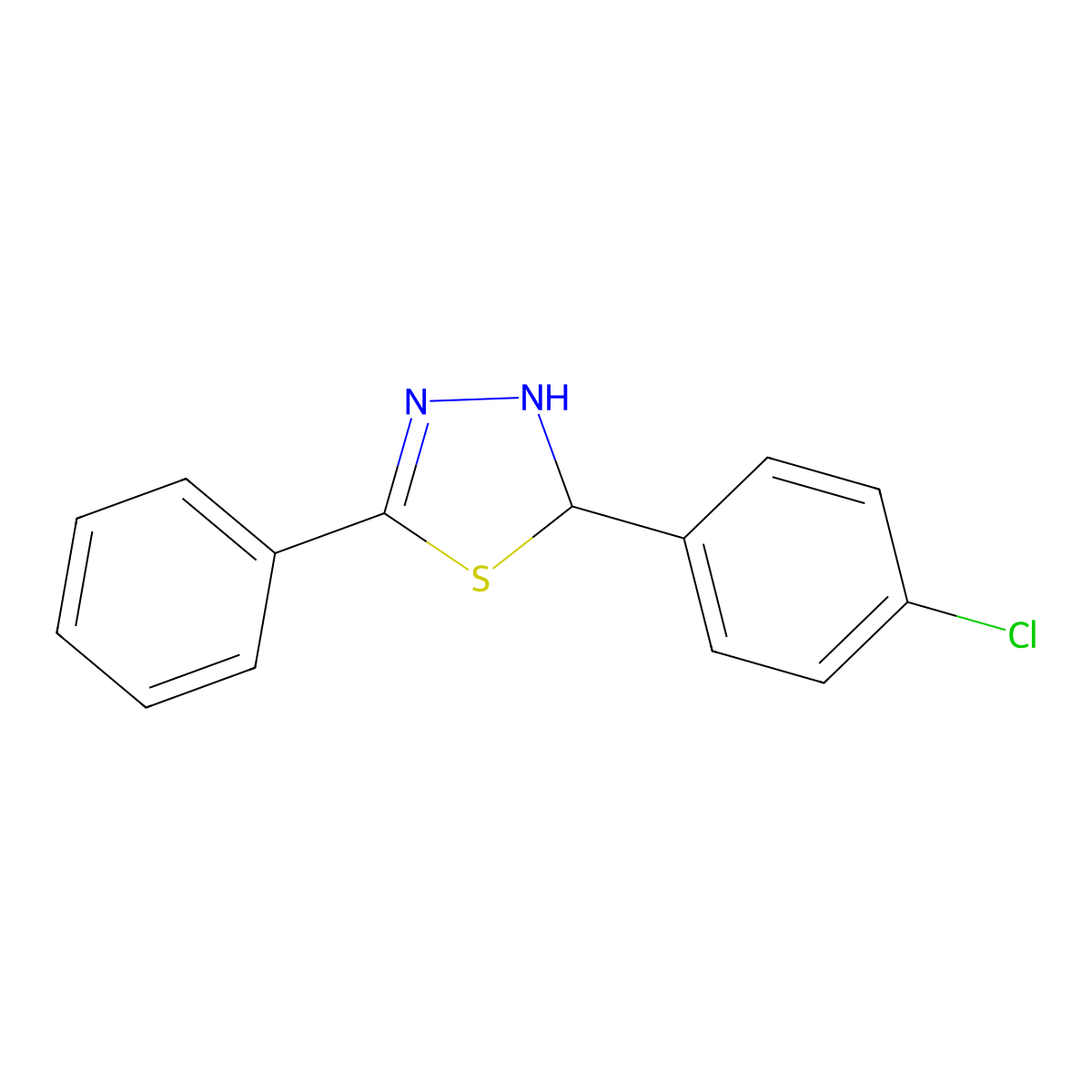 2-(4-Chlorophenyl)-5-phenyl-2,3-dihydro-1,3,4-thiadiazole molecular structure, CAS 82243-07-0