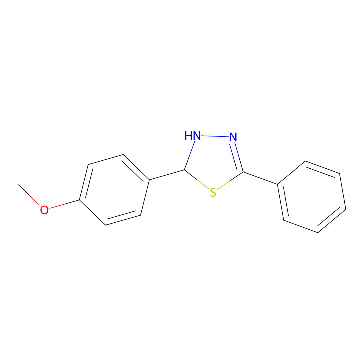 2-(4-Methoxyphenyl)-5-phenyl-2,3-dihydro-1,3,4-thiadiazole molecular structure, CAS 82243-08-1