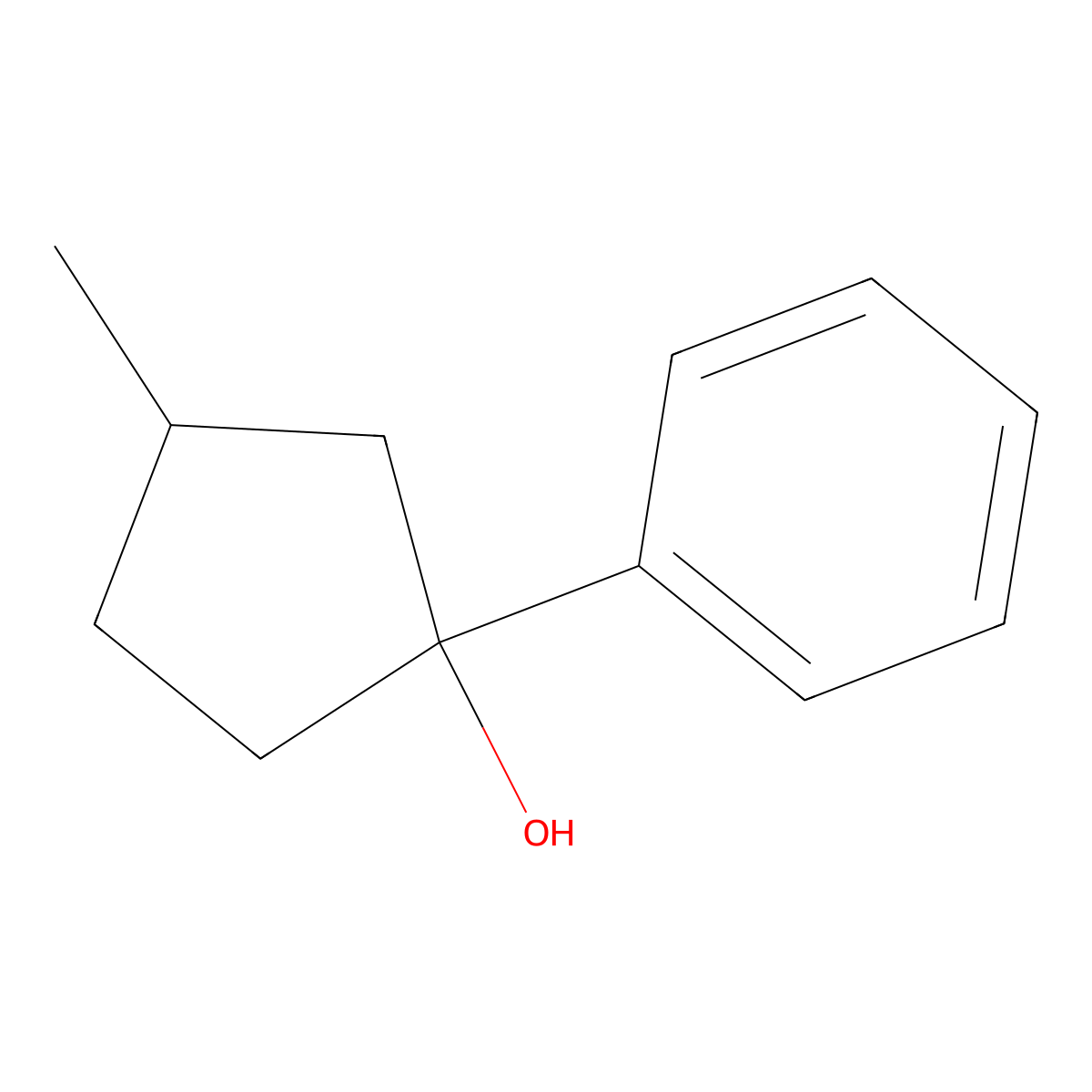3-Methyl-1-phenylcyclopentan-1-ol molecular structure, CAS 82245-46-3
