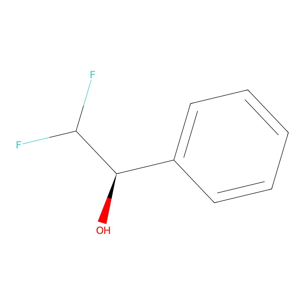 (1R)-2,2-difluoro-1-phenylethan-1-ol molecular structure, CAS 82255-42-3