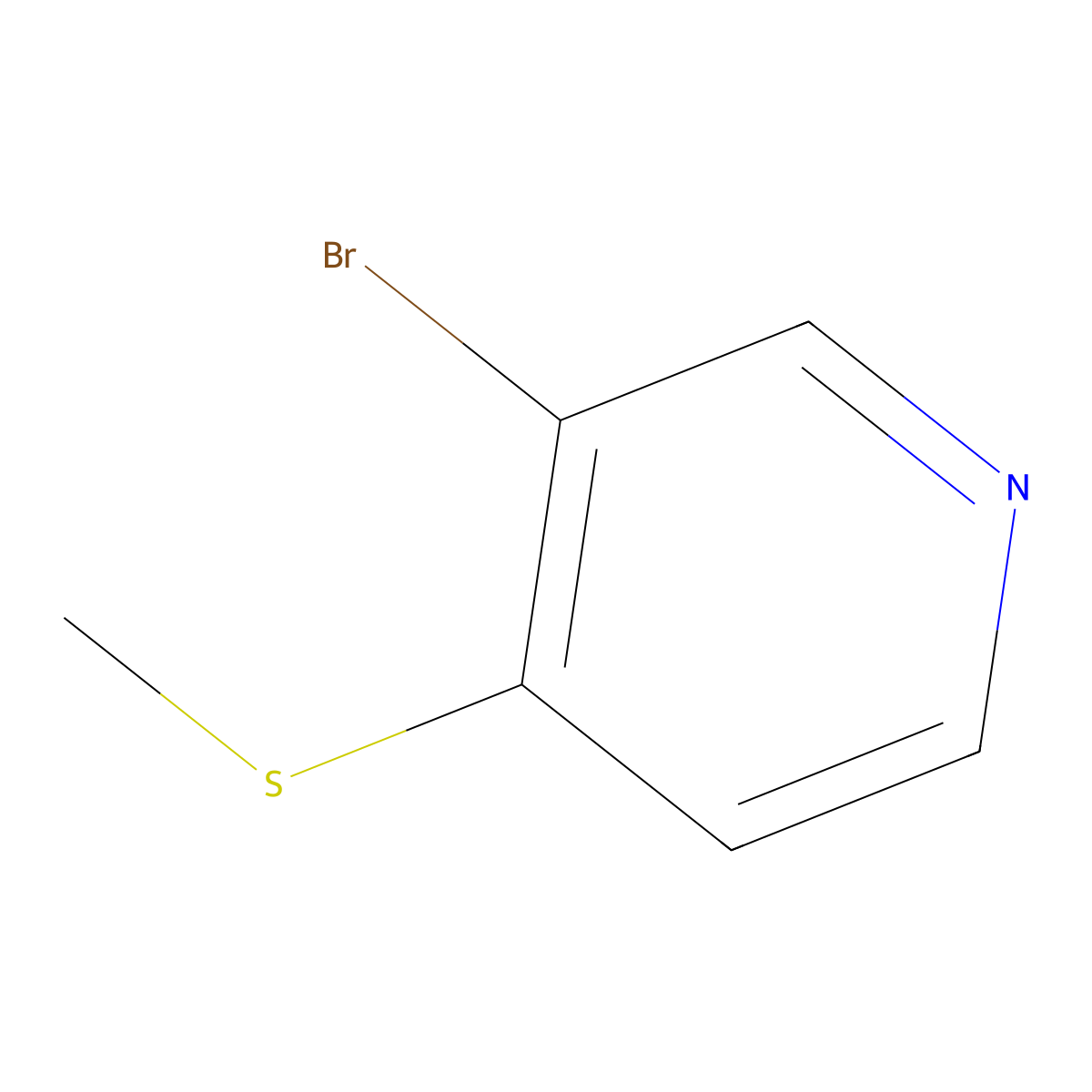 3-Bromo-4-(methylsulfanyl)pyridine molecular structure, CAS 82257-12-3
