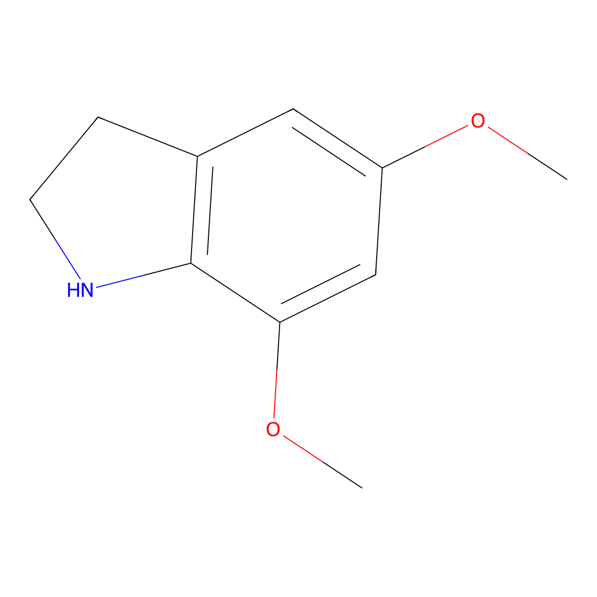 5,7-dimethoxy-2,3-dihydro-1H-indole molecular structure, CAS 82260-13-7