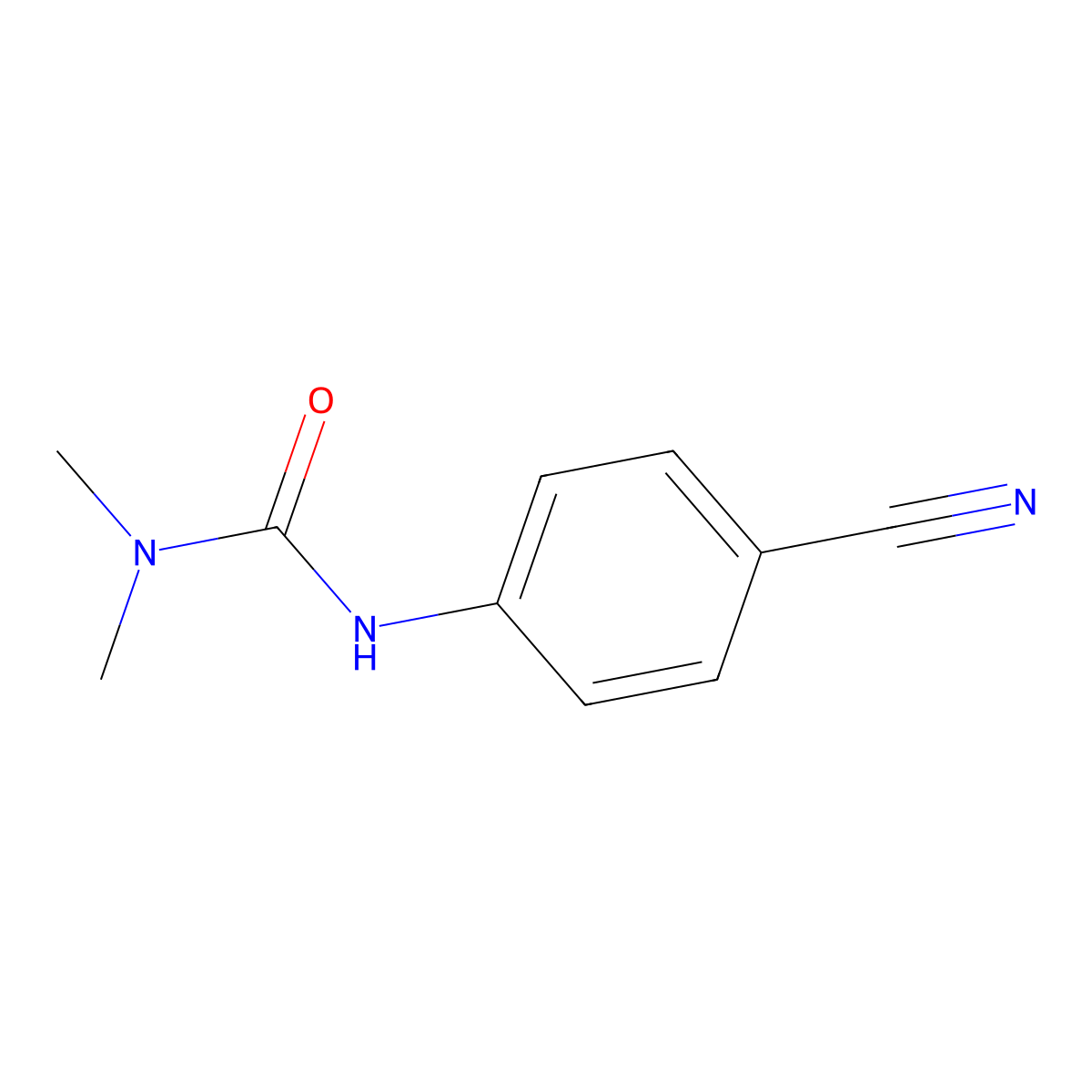 Urea, N'-(4-cyanophenyl)-N,N-dimethyl- molecular structure, CAS 82261-41-4