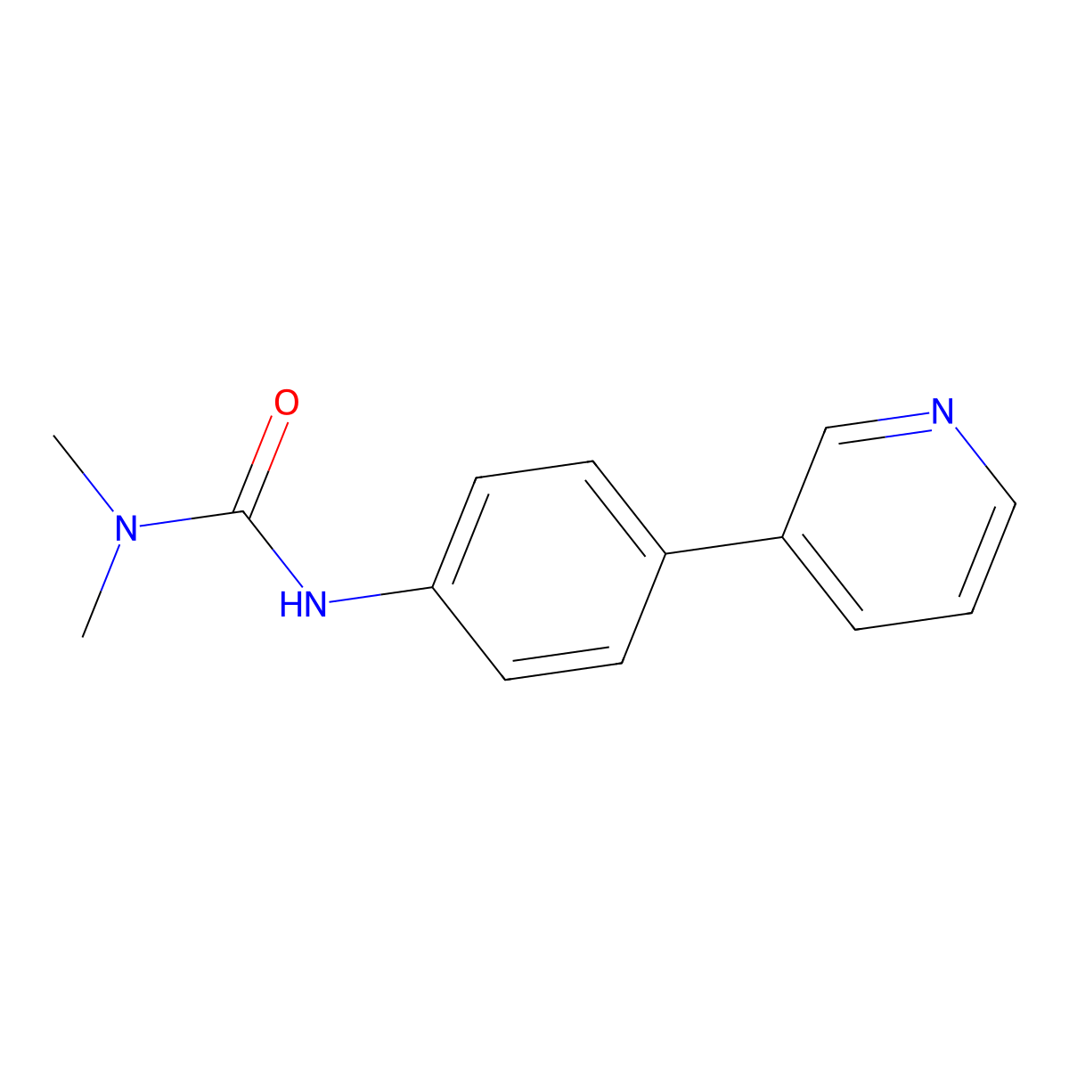 1,1-Dimethyl-3-(4-pyridin-3-ylphenyl)urea molecular structure, CAS 82261-44-7