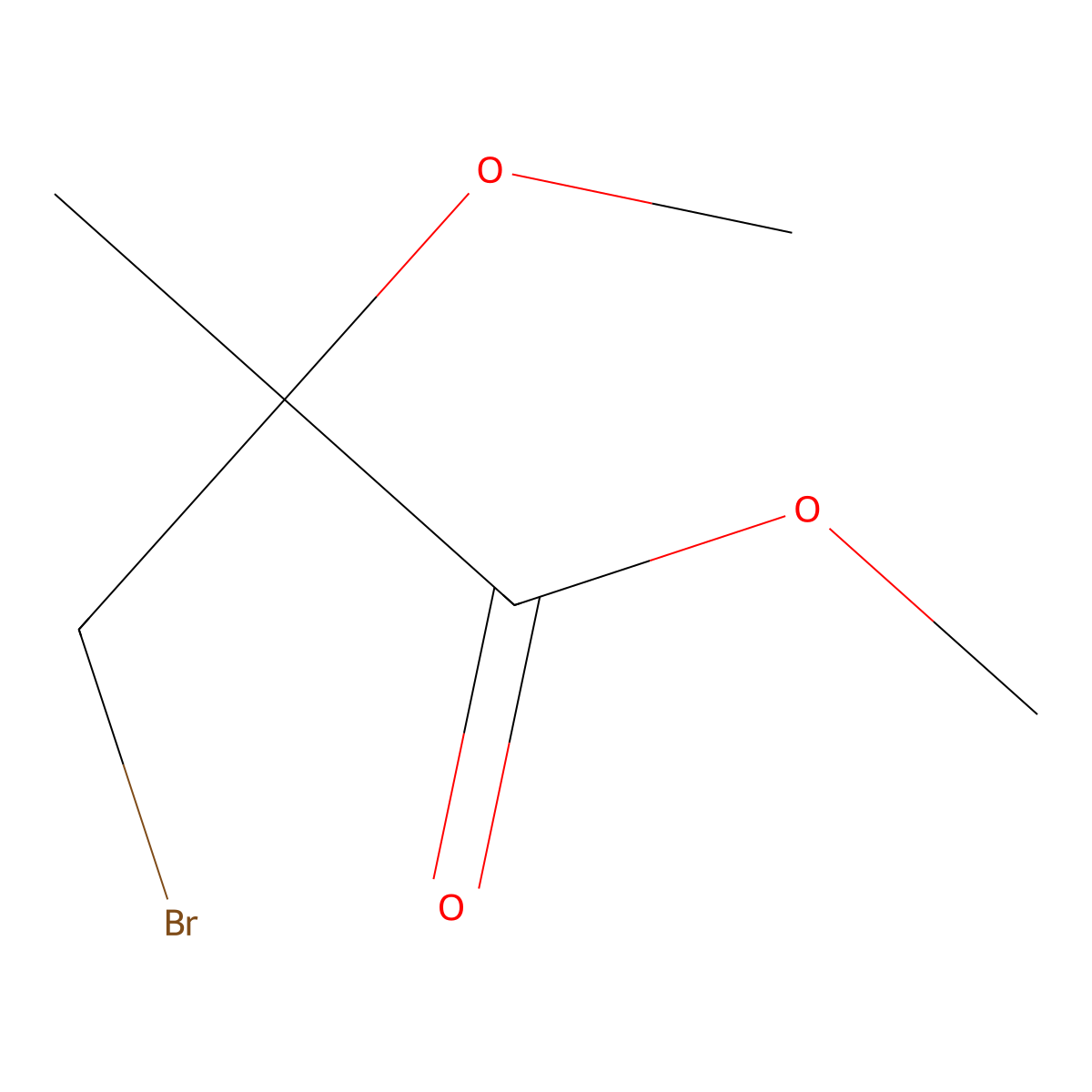 Methyl 3-bromo-2-methoxy-2-methylpropanoate molecular structure, CAS 82270-54-0