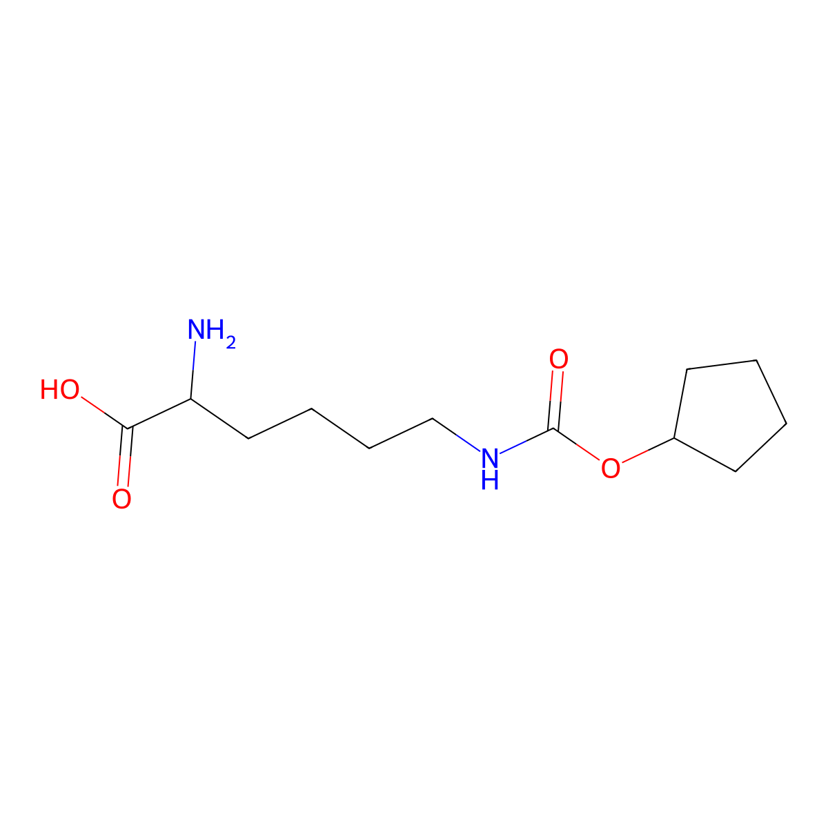 N-Epsilon-cyclopentyloxycarbonyl-L-lysine molecular structure, CAS 82277-17-6
