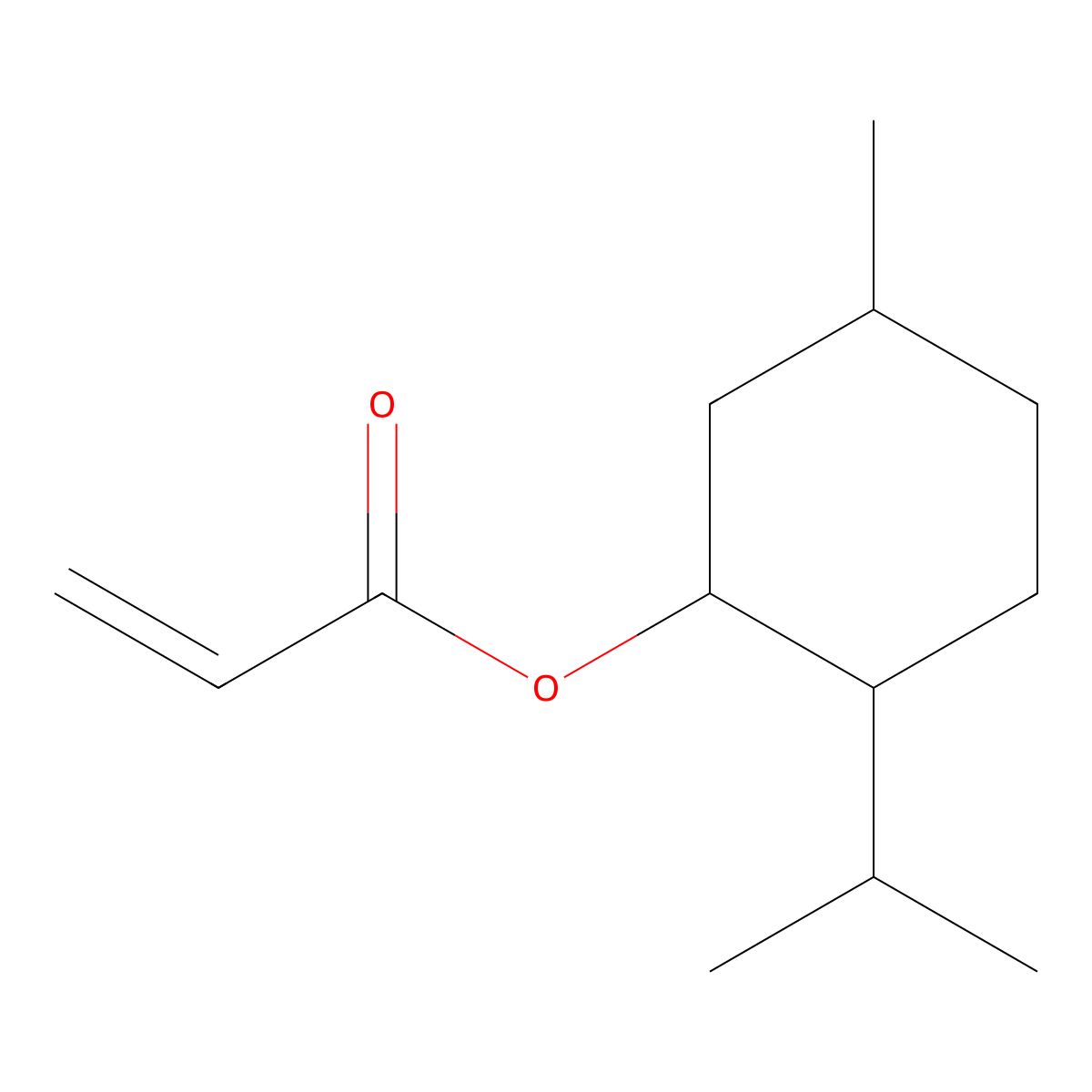 Menthyl acrylate molecular structure, CAS 82277-50-7